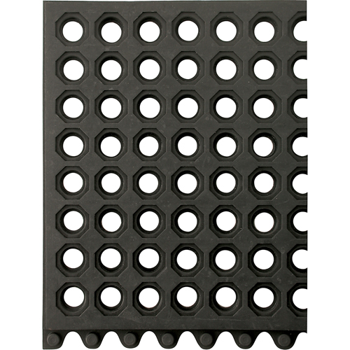 Tapis 24/Seven, Caoutchouc, 3' la c, 3' lo, 5/8" &eacute;paisseur, Noir Sécurité Médic
