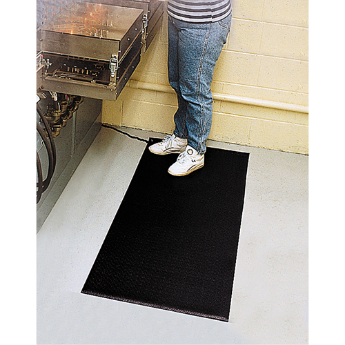 Comfort-King Anti-Static Matting, 6' W x 60' L x 3/8" T, Pebbled, Grey Sécurité Médic