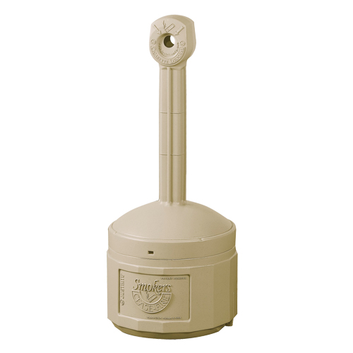Smokers Cease-Fire&reg; Cigarette Butt Receptacle, Free-Standing, Plastic, 4 US gal. Capacity, 38-1/2" Height Sécurité Médic