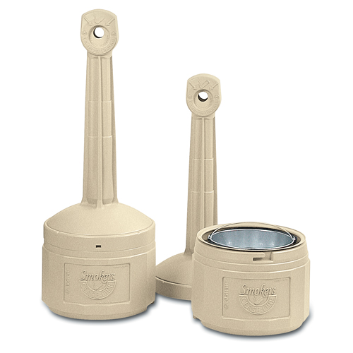 Smokers Cease-Fire&reg; Cigarette Butt Receptacle, Free-Standing, Plastic, 4 US gal. Capacity, 38-1/2" Height Sécurité Médic