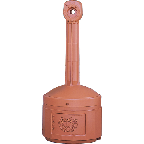 Smokers Cease-Fire&reg; Cigarette Butt Receptacle, Free-Standing, Plastic, 4 US gal. Capacity, 38-1/2" Height Sécurité Médic