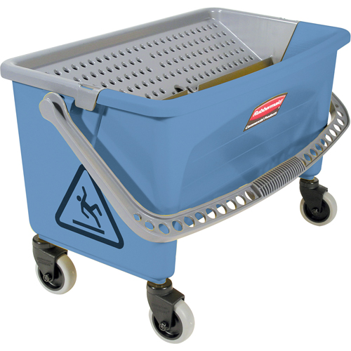 Seau pour vadrouille de finition en microfibres, Capacit&eacute; de 10.75 gal. US (43 pintes), Bleu Sécurité Médic
