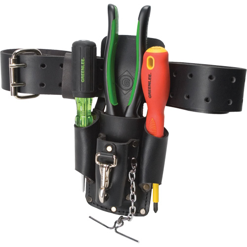 Tool Belt Pouch, Multiple Tool Holder, Leather, 4 Pockets Sécurité Médic
