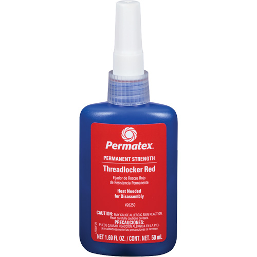 Adh&eacute;sif frein-filet, Rouge, &eacute;lev&eacute;, 50 ml, Bouteille Sécurité Médic
