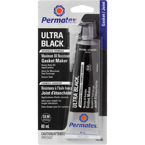 Ultra Black&reg; Gasket Maker, Tube, Black Sécurité Médic