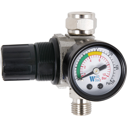 R&eacute;gulateur &agrave; cadran pneumatique avec jauge pour pistolet pulv&eacute;risateur, 1/4" NPT, PSI max. de 135 PSI, Standard Sécurité Médic