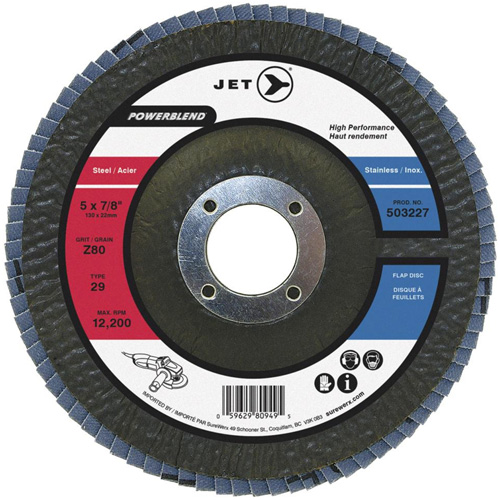 PowerBlend Flap Disc, 7" x 7/8", Type 29, Z40 Grit, Zirconia Alumina Sécurité Médic