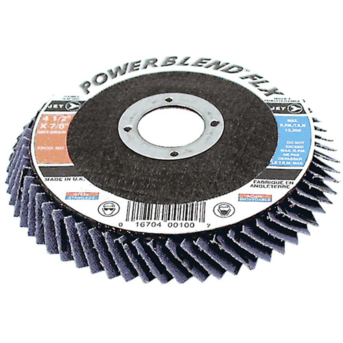 PowerBlend FLX Flexible Flap Disc, 4-1/2" x 7/8", Type 27, Z60 Grit, Zirconia Alumina Sécurité Médic