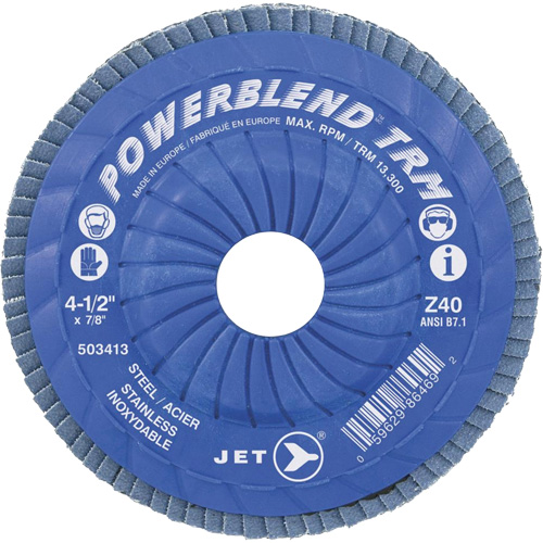 POWERBLEND TRM Trimmable Flap Disc, 5" x 7/8", Type 29, Z60 Grit, Zirconia Alumina Sécurité Médic