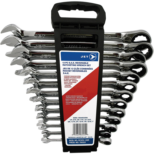 Long Pattern Reversible Wrench Set, Ratcheting Combination, 13 Pieces, Imperial Sécurité Médic