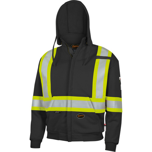 337SF Flame-Resistant Zip Style Hoodie, Men's, Small, Black, 22 cal/cm² Sécurité Médic