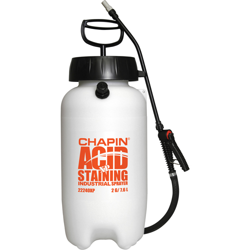 Industrial Acid Staining Sprayers, 2 gal. (7.6 L), Plastic, 12" Wand Sécurité Médic