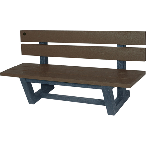 Outdoor Park Benches, Recycled Plastic, 60" L x 22-13/16" W x 29-13/16" H, Umber Sécurité Médic