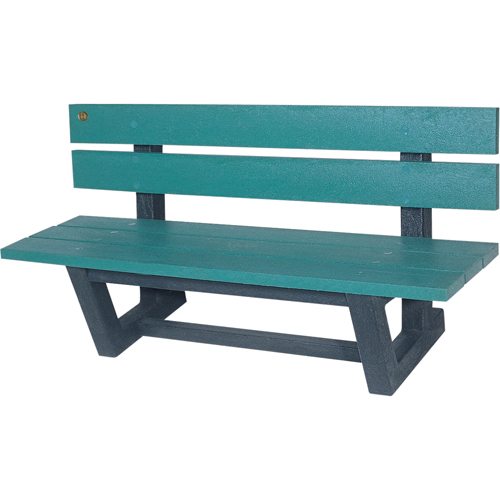 Outdoor Park Benches, Recycled Plastic, 60" L x 22-13/16" W x 29-13/16" H, Green Sécurité Médic