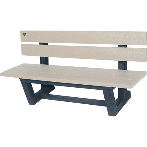 Outdoor Park Benches, Recycled Plastic, 60" L x 22-13/16" W x 29-13/16" H, Sand Sécurité Médic
