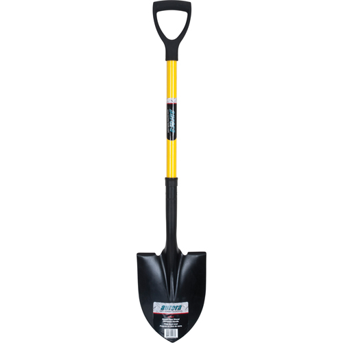 Round Point Shovels, Tempered Steel Blade, Fibreglass, D-Grip Handle Sécurité Médic