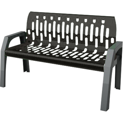 Stream Benches, Steel, 48" L x 25" W x 34" H, Black Sécurité Médic