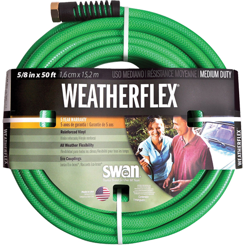 Weatherflex Medium Duty Garden Hoses, Vinyl, 5/8" dia. x 50' Sécurité Médic