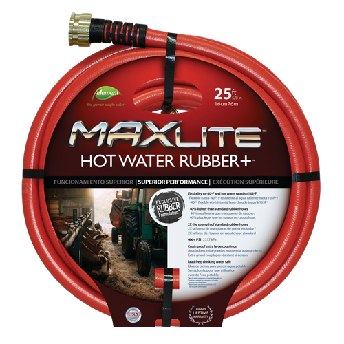 Hot Water Hose, Rubber, 5/8" dia. x 50' L Sécurité Médic