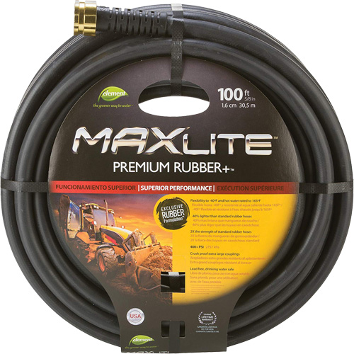 Commercial Duty Hoses, Rubber, 5/8" dia. x 100' Sécurité Médic