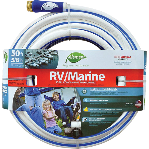 Element Marine & RV Water Hoses, PVC, 5/8" dia. x 50' Sécurité Médic