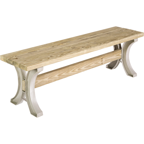 Basics&reg; Picnic Table Bench, Plastic, 96" L x 15" W x 17" H, Sand Sécurité Médic