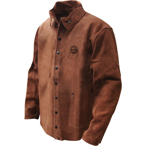 Gander Brand Split Cowhide Welding Jacket, Leather, Large, Brown Sécurité Médic