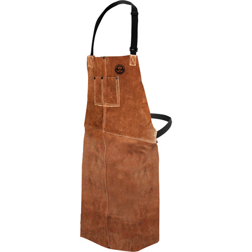 Leather Welding Apron, Bib, 36" L, Brown Sécurité Médic