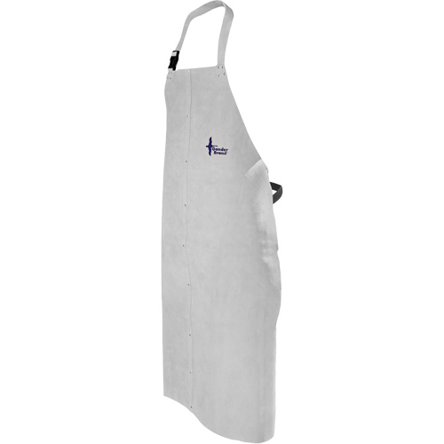 Leather Welding Apron, Bib, 52" L, Pearl Grey Sécurité Médic
