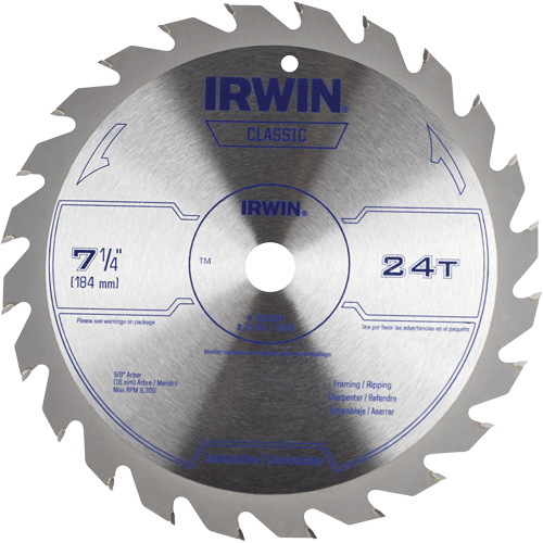 Classic Series Circular Saw Blade, 7-1/4", 24 Teeth, Wood Use Sécurité Médic