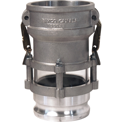 Cam & Groove In-Line Sight Glass Coupler x Adapter Sécurité Médic