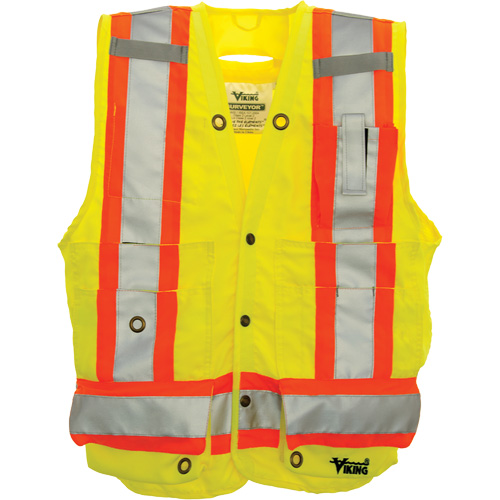 Veste de s&eacute;curit&eacute; pour arpenteur, Jaune lime haute visibilit&eacute;, Grand, Polyester Sécurité Médic