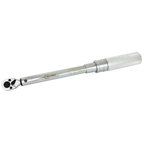 Heavy-Duty Micro-Adjustable Torque Wrench, Click, 1/4" Square Drive, 30 - 250 in-lbs. Sécurité Médic