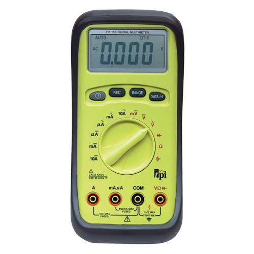 Multim&egrave;tre &agrave; auto-t&eacute;l&eacute;m&eacute;trie, Tension c.a./c.c., Courant c.a./c.c. Sécurité Médic