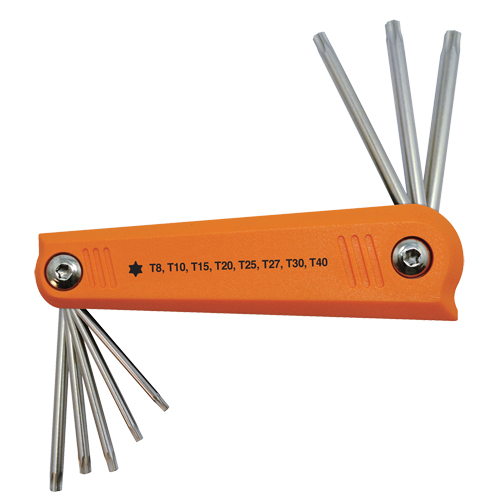 Folding Hex Key Set, 8 Pcs., Torx&reg; Sécurité Médic