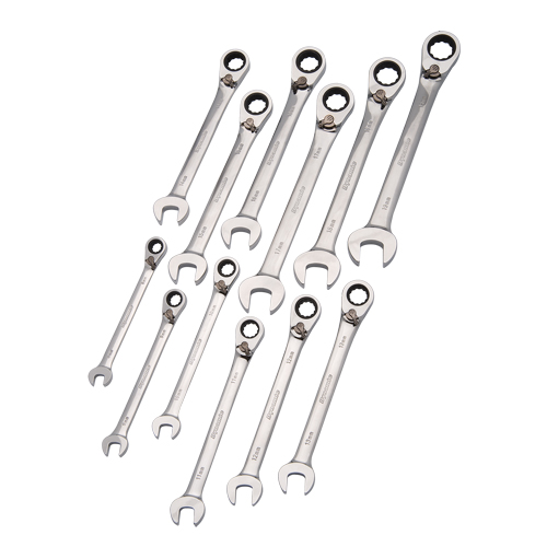 Reversible Wrench Set, Combination, 12 Pieces, Metric Sécurité Médic