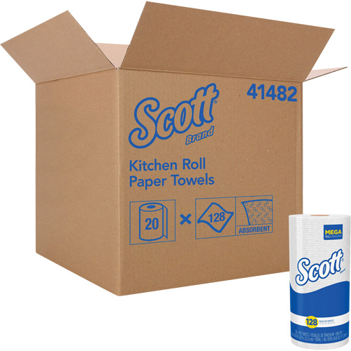 Scott&reg; Kitchen Roll Towels, 1 Ply, 128 Sheets/Roll, 11" W, 8.78" L Sécurité Médic