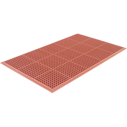 Competitor Series Mats, Slotted, 3' x 5' x 7/8", Orange, Natural Rubber Sécurité Médic