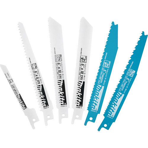 6-Piece Recipro Saw Blade Assortment Pack, Bi-Metal, 6-18 TPI, 6"/3-1/2" L x 3/4" W Sécurité Médic