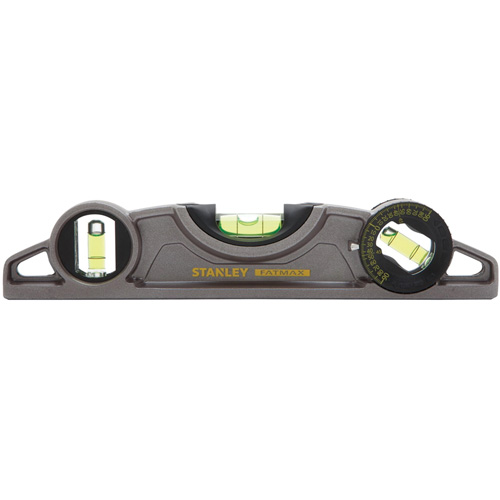 Niveau torpille moul&eacute; Fatmax, 9" lo, Aluminium, 3 fioles, Magn&eacute;tique Sécurité Médic
