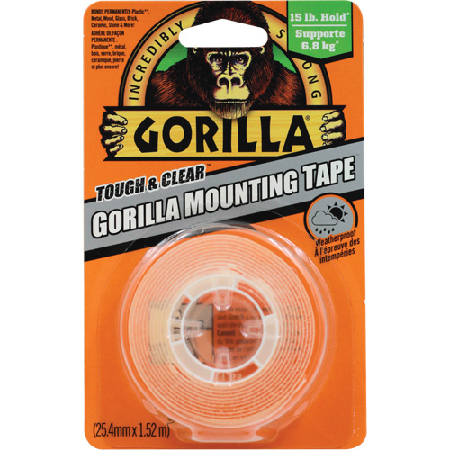Tough & Clear Mounting Tape, 25.4 mm (1") x 1.52 m (5'), Clear Sécurité Médic