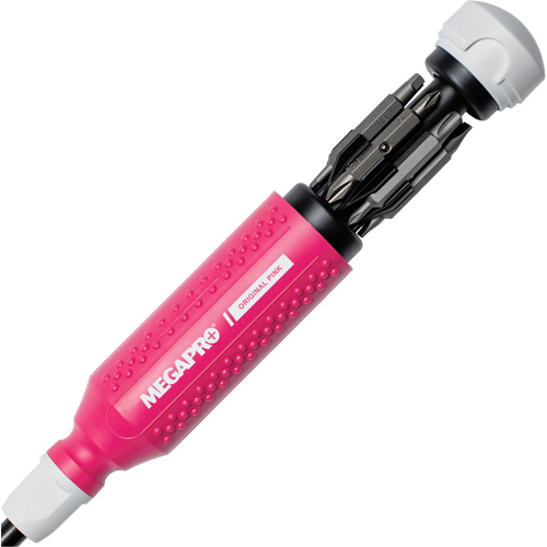 Original Pink 15-in-1 Multi-Bit Screwdriver, 8-37/50" L, Textured Handle Sécurité Médic