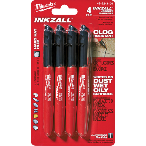 Inkzall Marker, Black, Fine Tip Sécurité Médic