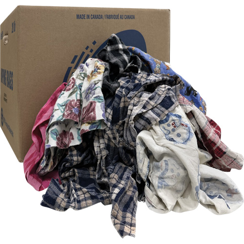 S&eacute;lection de chiffons d'essuyage, Flanelle, M&eacute;lange de couleurs, 20 lb Sécurité Médic