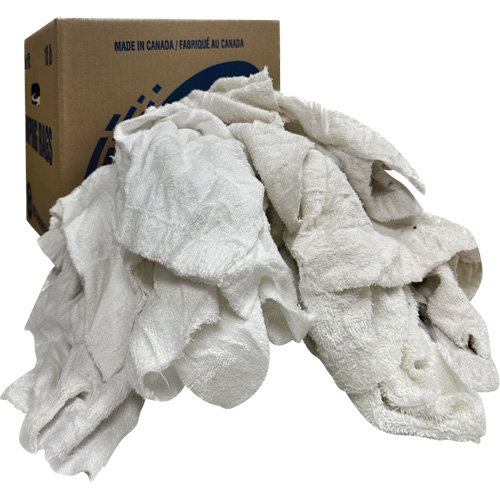 Wiper Rags Box, Terrycloth, White, 10 lbs. Sécurité Médic
