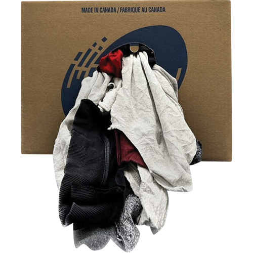 Western Wiper Rags Box, Fleece, Mix Colours, 20 lbs. Sécurité Médic