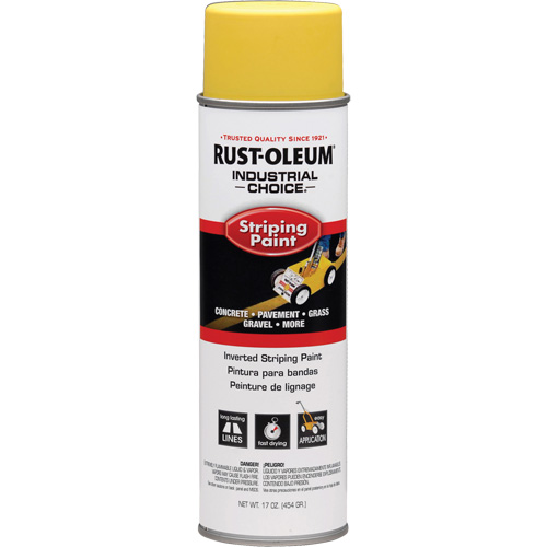 Peinture de traçage en a&eacute;rosol syst&egrave;me S1600 Industrial Choice applicable en position invers&eacute;e, Jaune, 18 oz, Canette a&eacute;rosol Sécurité Médic