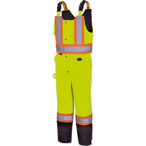 5041BB Pantalon &agrave; bretelles matelass&eacute; imperm&eacute;able, Polyester, Grand, Jaune lime haute visibilit&eacute; Sécurité Médic
