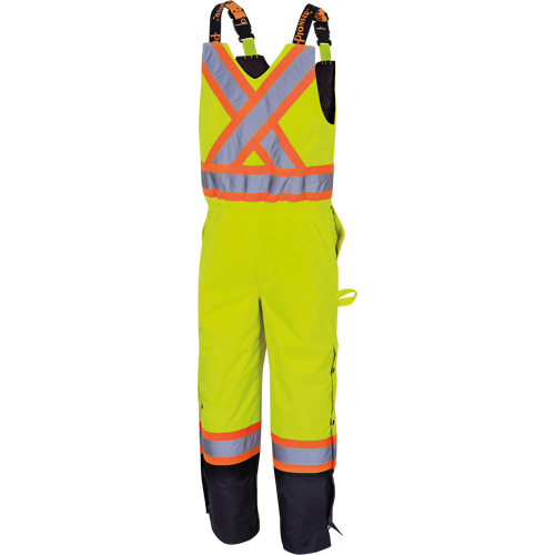 5041BB Pantalon &agrave; bretelles matelass&eacute; imperm&eacute;able, Polyester, Grand, Jaune lime haute visibilit&eacute; Sécurité Médic