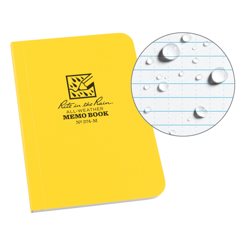 Livre m&eacute;mo, Couverture souple, Jaune, 112 Pages, 3-1/2" , 5"  Sécurité Médic